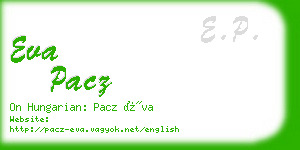 eva pacz business card